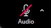 Microphone icon with a red diagonal line through it — muted